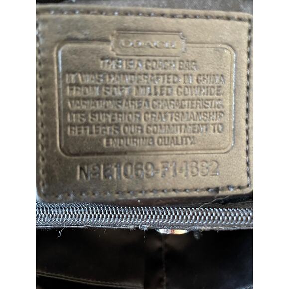 Coach Large penelope F14682 black pebble Leather Satchel BAG PURSE - Picture 8 of 9